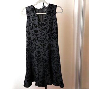 Le Gali Black Dress Size Small LBD "Mirella" Velvet Jacquard
